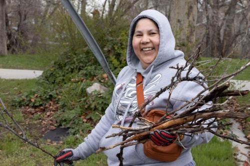 Volunteers helping to clean the Jordan River on Earth Day.