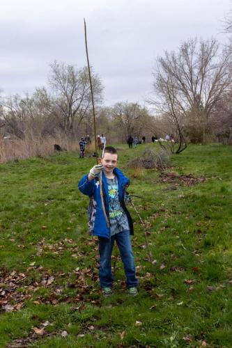 Volunteers helping to clean the Jordan River on Earth Day.